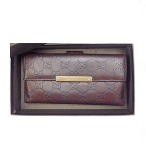 Gucci Wallet Purse Long Wallet Guccissima Brown Woman Authentic Used